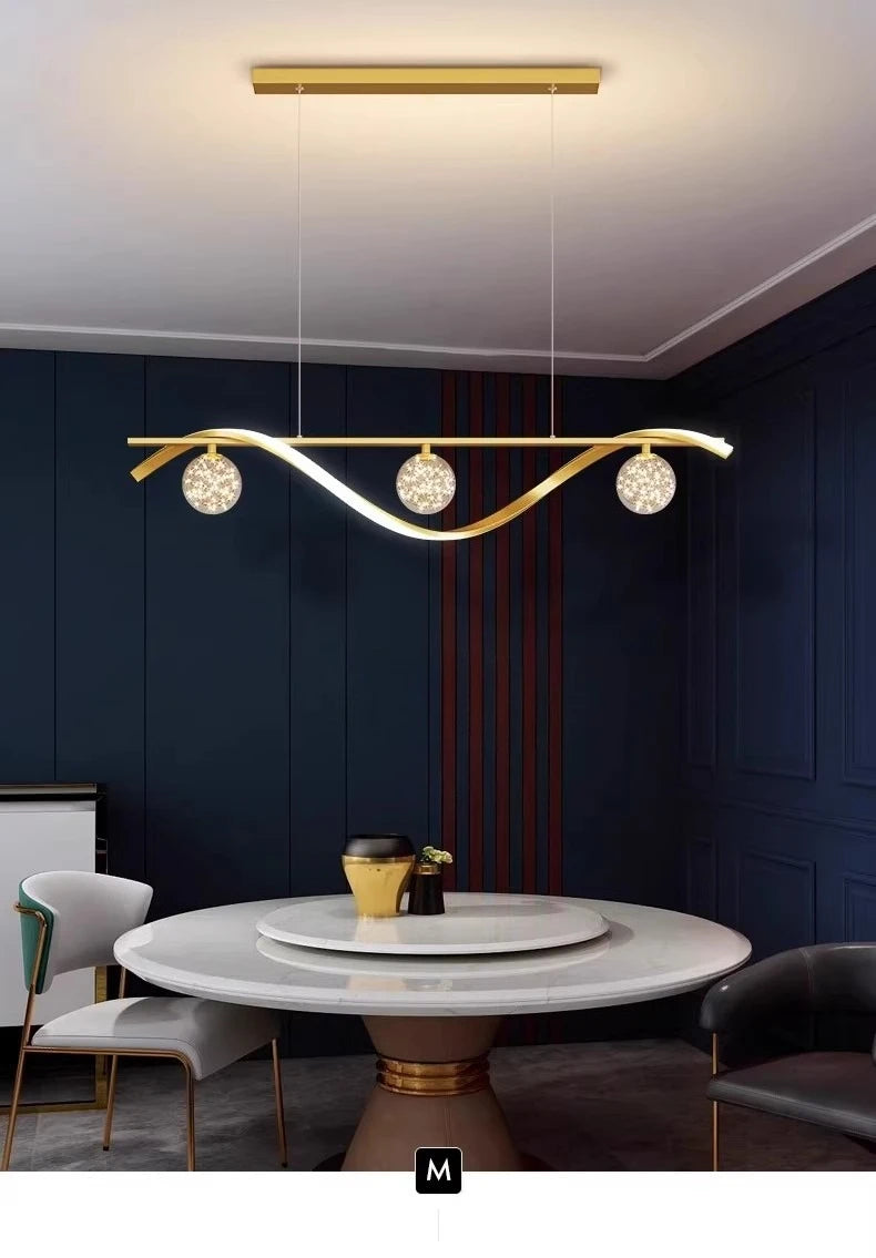 suspension lumineuse moderne or noir blanc sphères translucides élégant led chambre salon