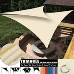 voile triangulaire beige clair moderne eyelets tension fixations 2x2m 3x3m 3.6x3.6m 5x5m