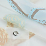 rideau douche étoiles mer coquillages motifs pois translucide moderne marin crochets métalliques blanc bleu
