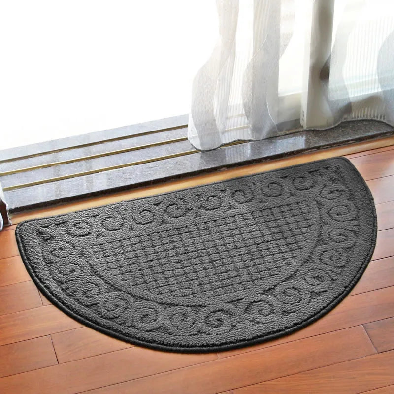tapis demi circulaire moderne rouge bleu marine vert spirales polyester antidérapant salle bain chambre