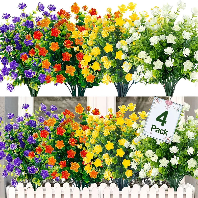 bouquet artificiel violet orange jaune blanc moderne branches décoration intérieure mariage anniversaire