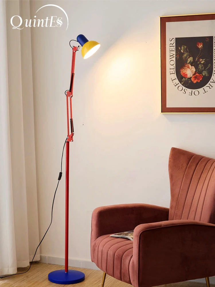 lampe sol led rouge bleu moderne industriel clips métalliquesTouchable Interrupteur Haut Bas couleurs changeables
