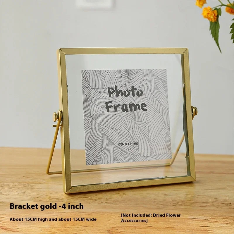 cadre photo moderne métal doré fleurs séchées diy décoration intérieure pinces colle