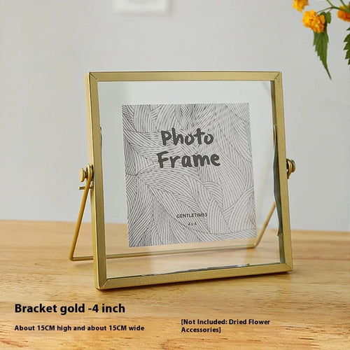 cadre photo moderne métal doré fleurs séchées diy décoration intérieure pinces colle