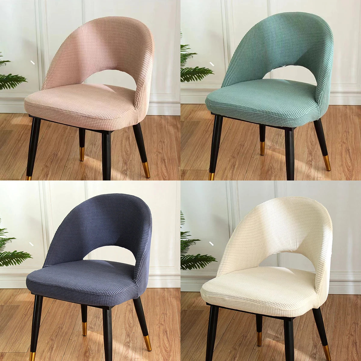 chaise moderne tissu petits points rose clair vert menthe bleu marine beige clair jaune