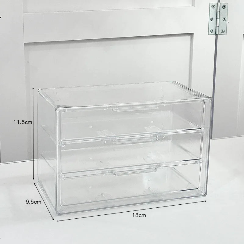 organisateur boîtes tiroirs transparent moderne trousses stylos maquillage rangement compartiments poignées
