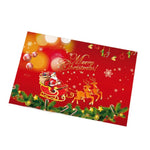 tapis noël rouge vert marron santaclaus rennes boules sapins cadeaux flocons étoiles merrychristmas