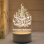 décoration murale lampe led transparente motifs islamiques adhésif base grise câble blanc moderne thème