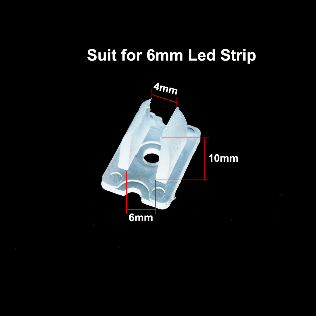 clips fixations rubans led transparent rose fentes centrales 6mm 8mm 12mm 15mm