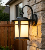 lampe murale led extérieure aluminium noir classique ip65 hydrofuge 12w warm light echangement électrique