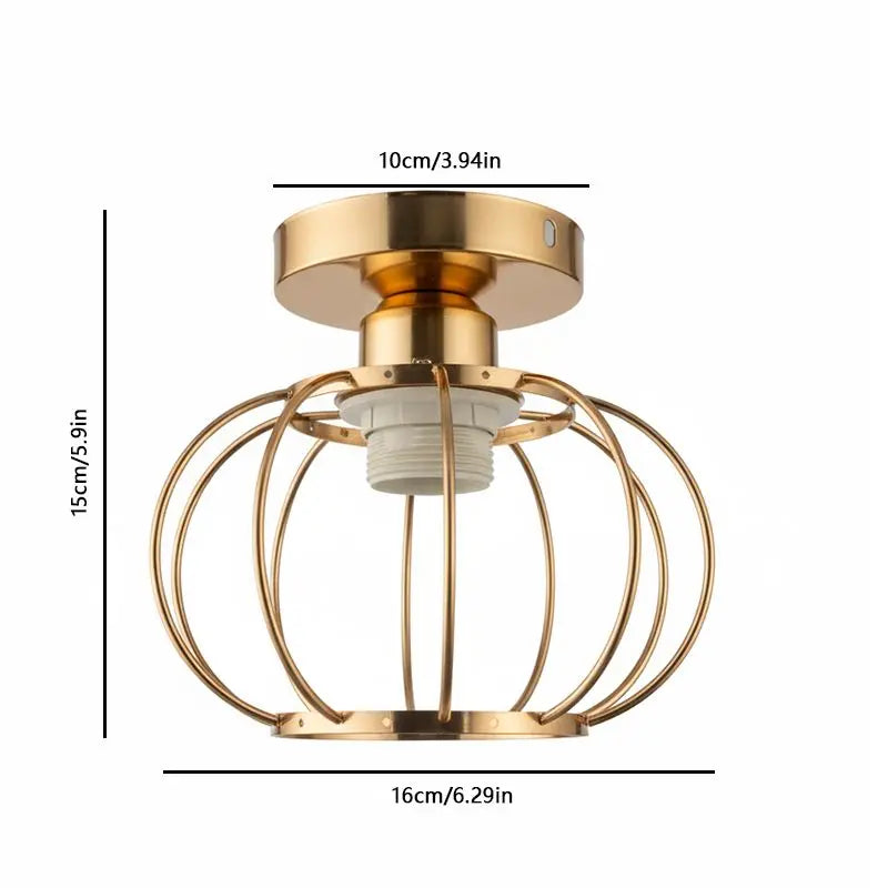 lampe moderne industrielle noir doré cage métallique éclairage entrée couloir cuisine
