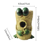 pot fleurs forme grenouille résine yeux relief créatif vert beige