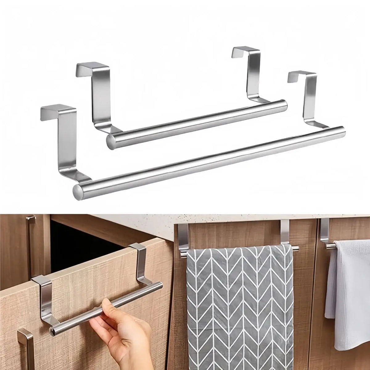 porte serviettes mural moderne argenté clips serviette geometrique salle bain cuisine support suspension inoxydable