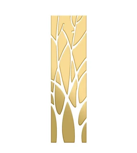 sticker mural acrylique branches stylisées moderne minimaliste blanc gris doré