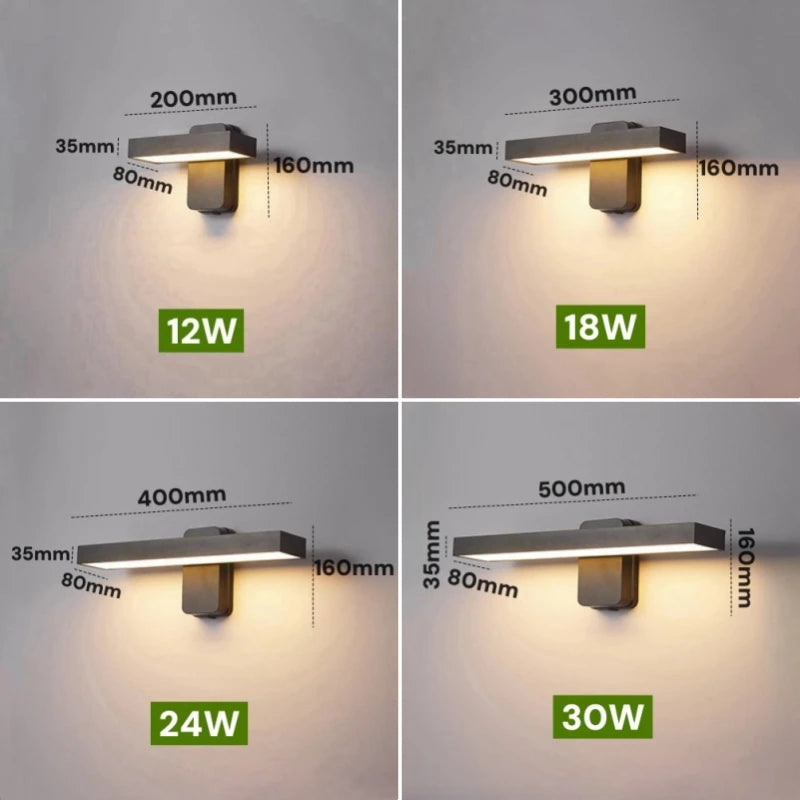 lampe murale détecteur mouvement moderne noire étanche ip65 extérieure minimaliste