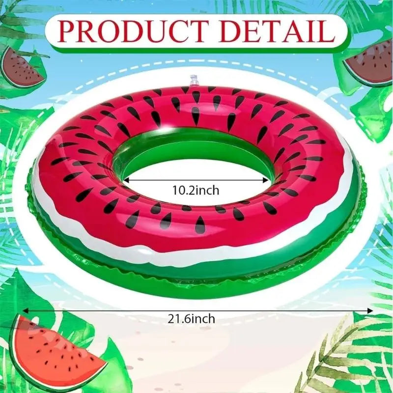 décoration extérieure piscine bouée pastèque rouge vert lunettes cœur bikini