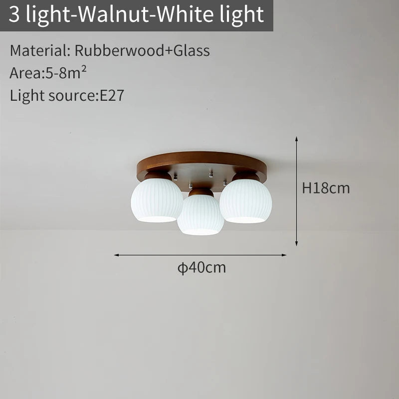 lampe moderne bois blanc abat jour verre motifs plissés éclairage chambre coucher