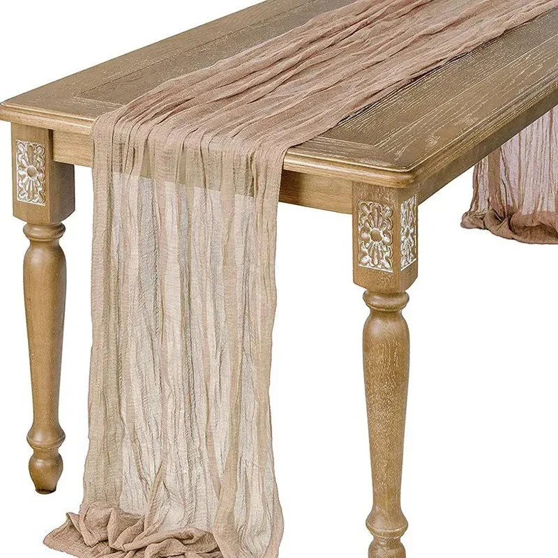 nappe decorative table plissée semi transparente beige vert olive elegante rustic vintage mariage banquet