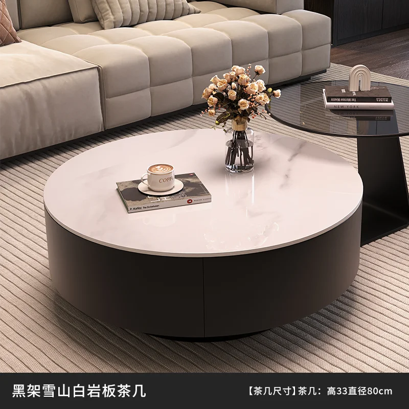 table basse moderne bois noir plateau amovible tiroir 70cm large 50cm profonde