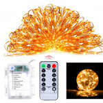 guirlande lumineuse micro led orange cuivre 10m 100led télécommande clips moderne