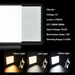 lampe led photo noir modulaire trépied réglable 12 pouces cct 2800k 9000k cdi 100