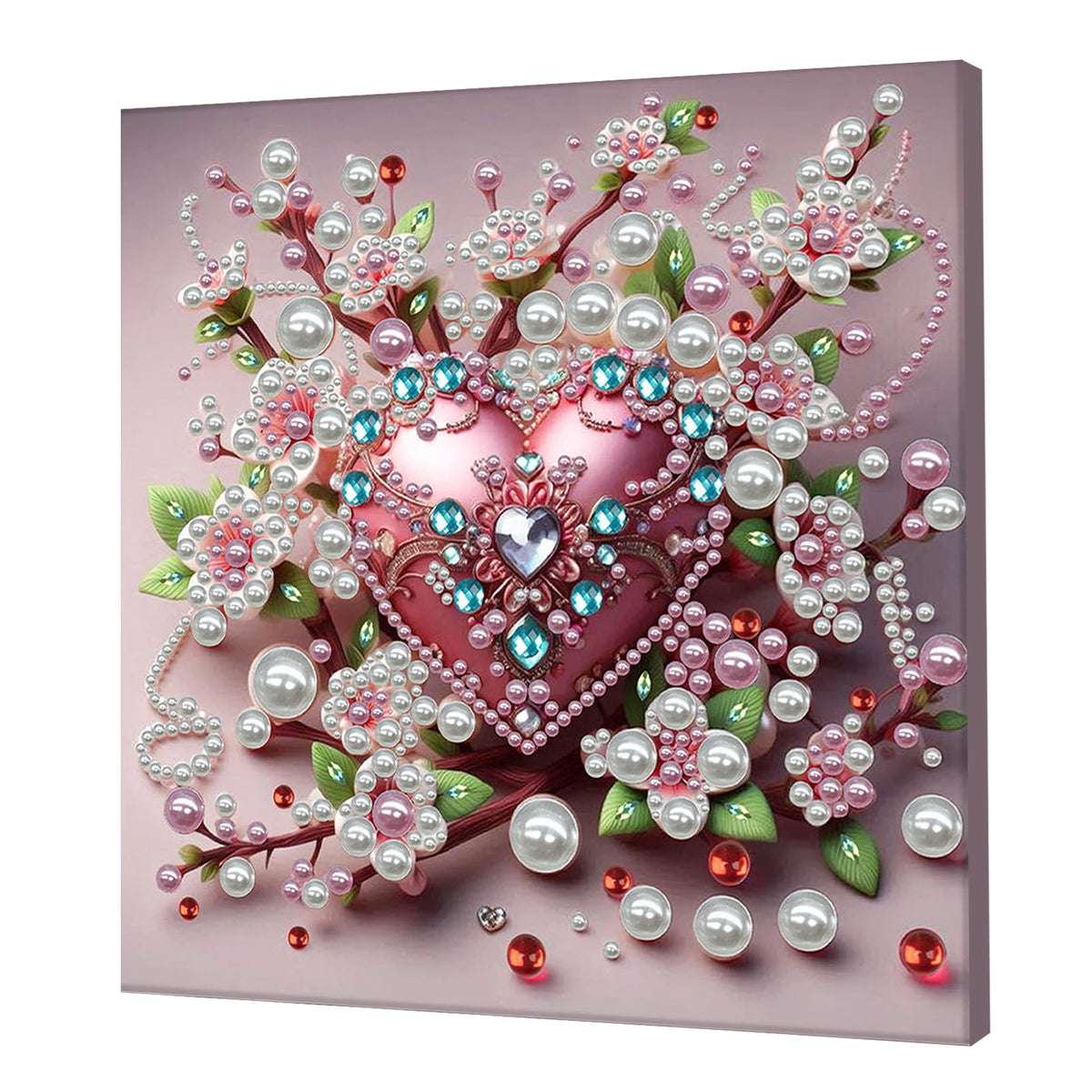 tableau décoratif fleurs coquillages art floral brillant rose violet bleu vert blanc moderne adultes