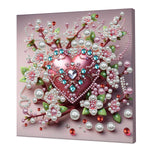 tableau décoratif fleurs coquillages art floral brillant rose violet bleu vert blanc moderne adultes
