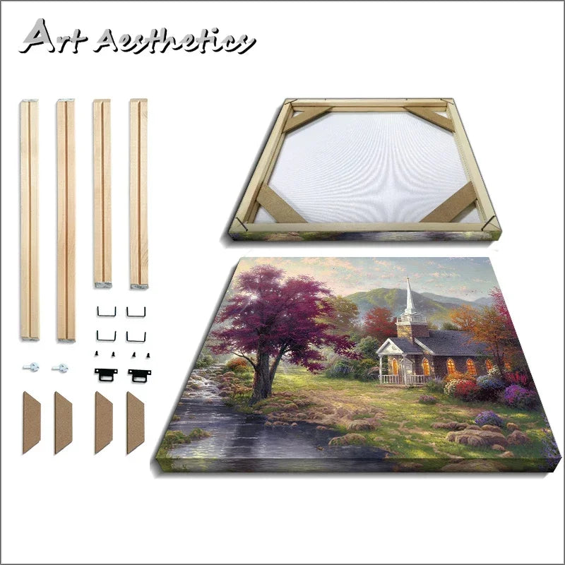 cadre photo bois naturel toile paysagère classique rustique abstrait moderne rectangle horizontal