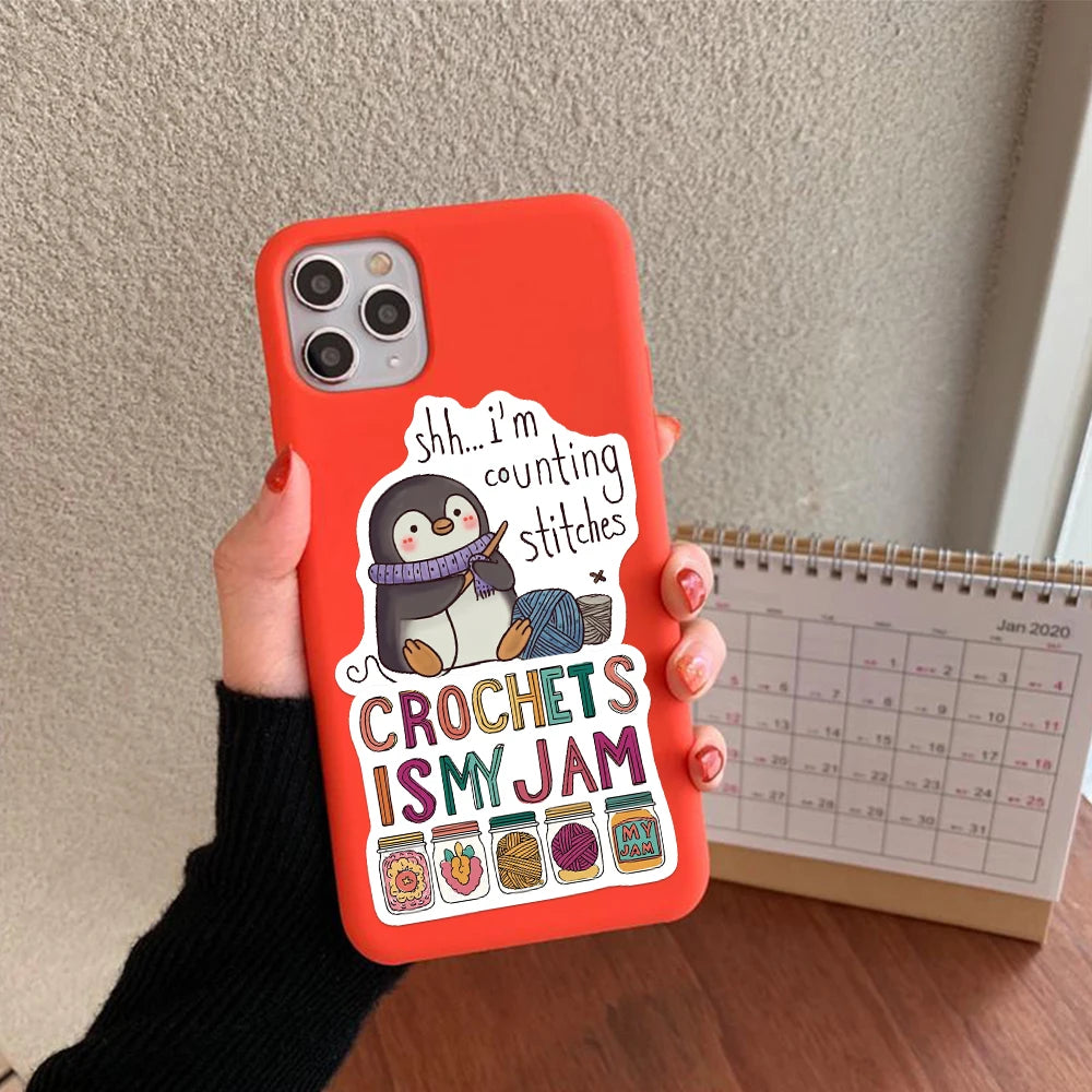 sticker adhésif humour créatif pelote laine cactus chat orange blanc multicolore pack 50