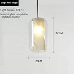 lampe suspendue moderne blanc gris texture dolomite câble ajustable led verre transparent chambre salon
