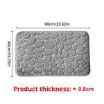 tapis bain rose clair gris texture galet velours moderne antidérapant microfibre salle bain