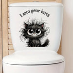 sticker mural chat mignon saw your butt texte noir blanc illustration décoration chambre enfants