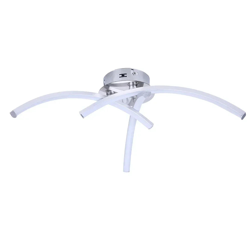 lampe led moderne blanc contemporain lignes courbes fixation murale bande acrylique aluminium