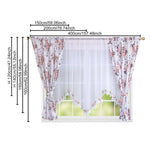 rideau polyester fleur rose dentelle blanche classique transparent dorés salon chambre coucher