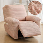 housse fauteuil inclinable beige clair tissu petits points noirs protection siège salon moderne extensible