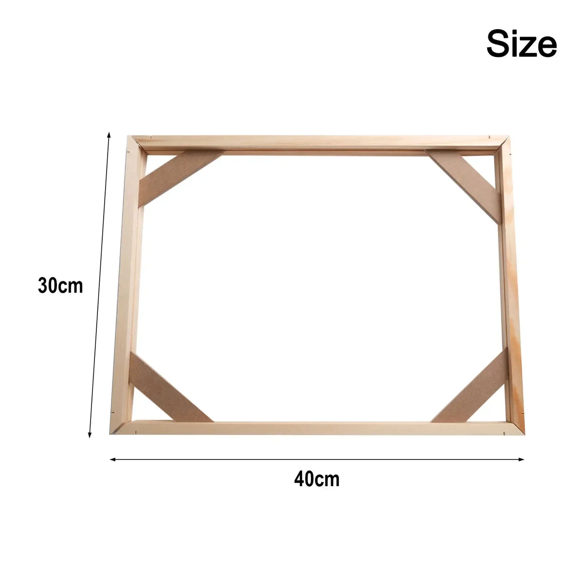 cadre tableau bois naturel classique 30x40cm toile blanche peinture fixations murales decoration