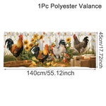 rideau fenêtre multicolore coq tournesol décoratif paysagerintérieur 140x45cm polyester