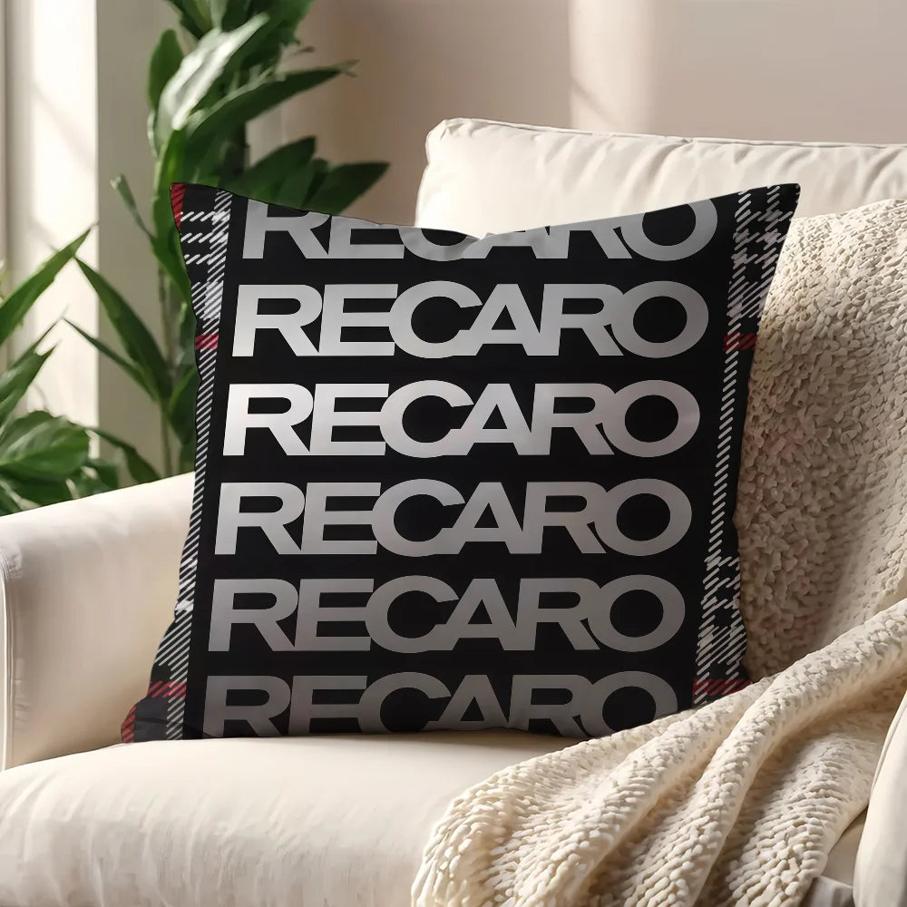 coussin carré moderne imprimé tartan noir blanc 45x45cm polyester amovible