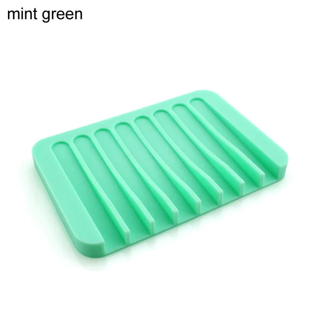 support savon silicone blanc gris rayures moderne facile nettoyer douche salle bain