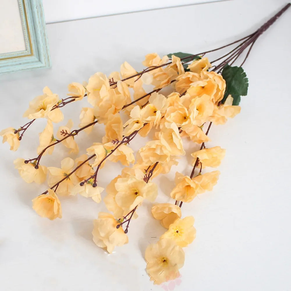 branches artificielles fleurs jaune rouge rose bleu blanc violet modernes intérieur decoration 55cm