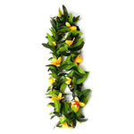 guirlande florale artificielle feuilles vertes fleurs blanches rouges jaunes occasion fête anniversaire noël mariage