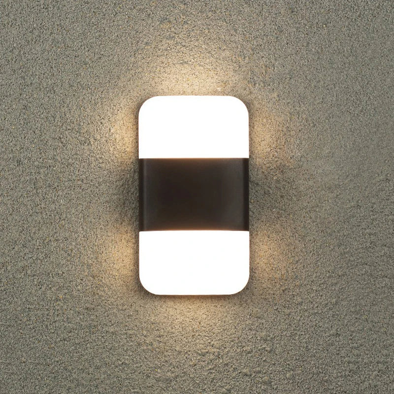 applique murale led moderne résistante humidité blanc noir adhésive éclairage intérieur extérieur 14w