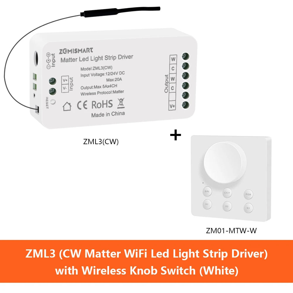 contrôleur bande led blanc moderne alexa google smartthings homekit rgb cw ww