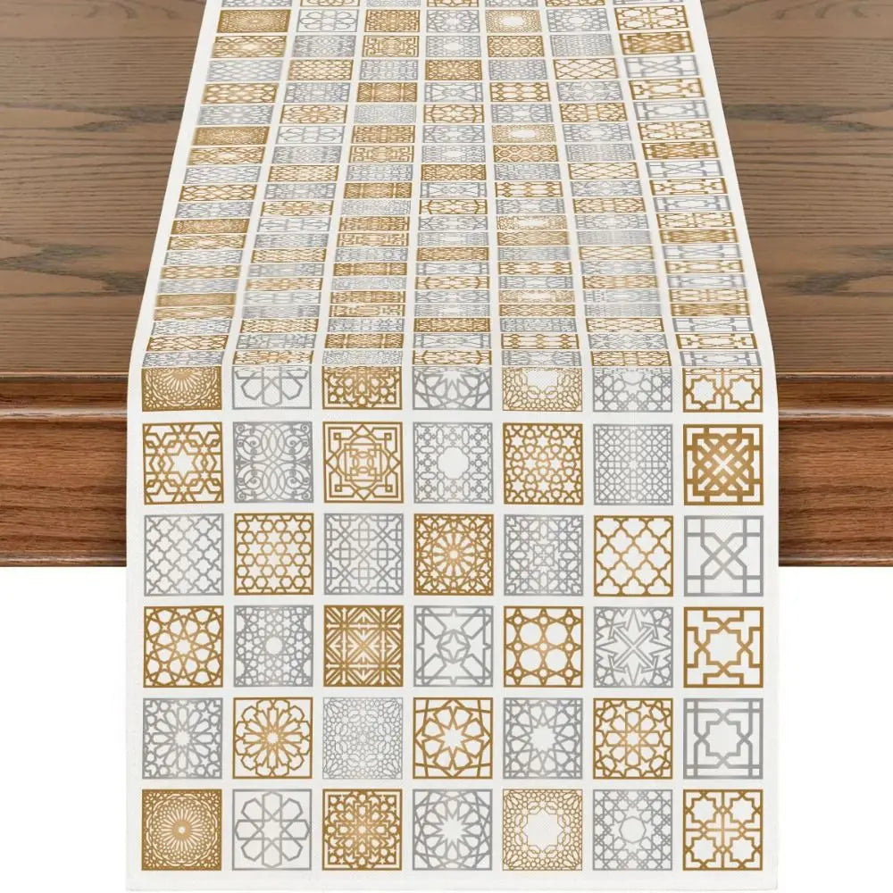 table table islamique motifs fleurs orientaux decor mariage fete Ramadan Aïd Moubarak