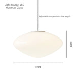 Suspension ovale moderne verre blanc opale salon chambre pendentif led autonomes