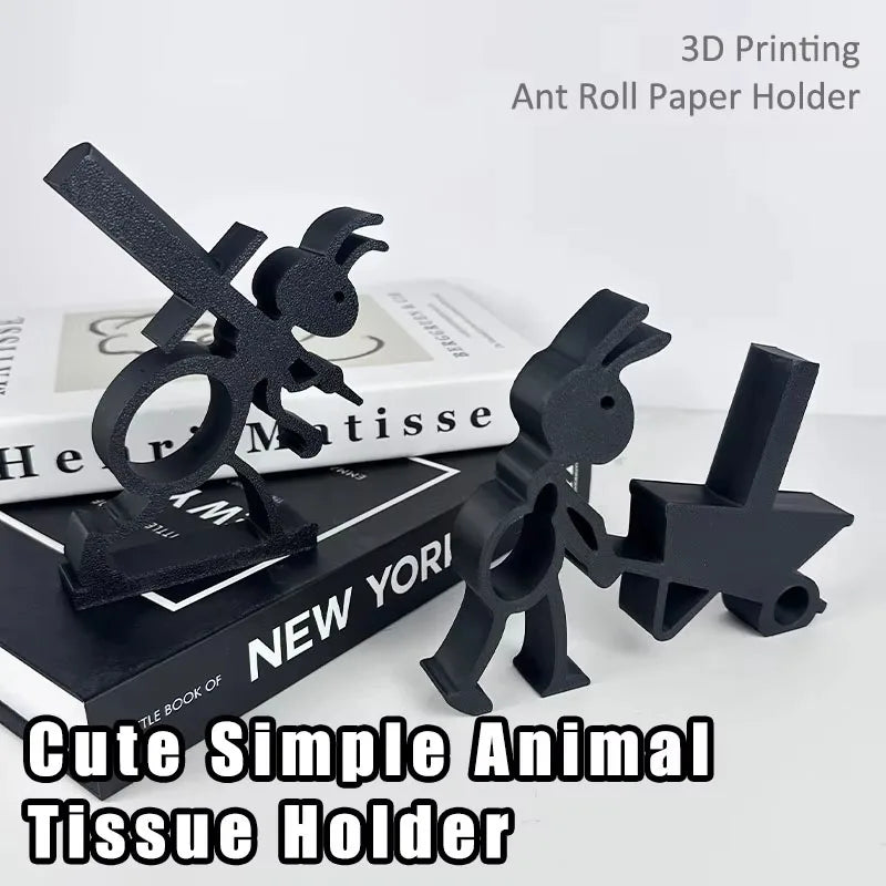 support rouleau papier toilette abeille moderne adhésif noir texture lisse minimaliste