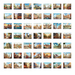 puzzle multicolore paysages urbains adhésif waterproof cartes postales inclusion graffitis bagages portable européen