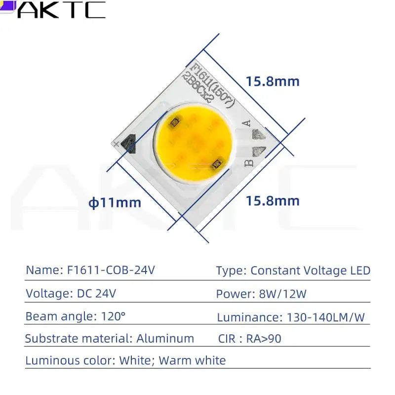 source led cob 11mm 2700k 6000k 8w 12w alu moderne bicolore altauxmeilleurscolors