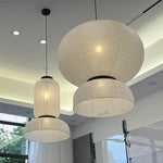 Suspension lumineuse moderne papier blanc rayures horizontales opaques 249 2000 lumens 90 260V