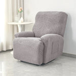housse fauteuil relax inclinable feuilles imprimées gris clair moderne adhésif lavable printemps été